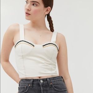 UO Pastiche Zig Zag Bustier Cropped Top